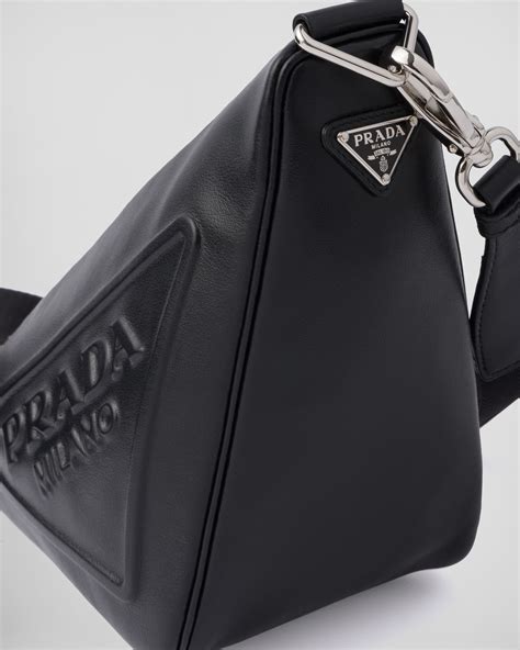 prada triangle leather shoulder bag|prada tessuto nylon shoulder bag.